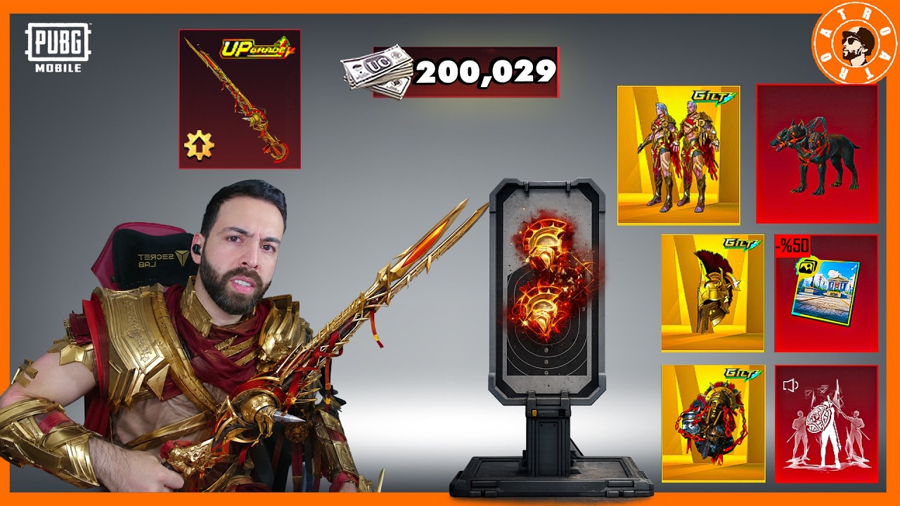 تفتيح وتطوير عجلة إسبرطة بقيمة 200 الف 😮 #ببجي_موبايل #ببجي #pubgmobile