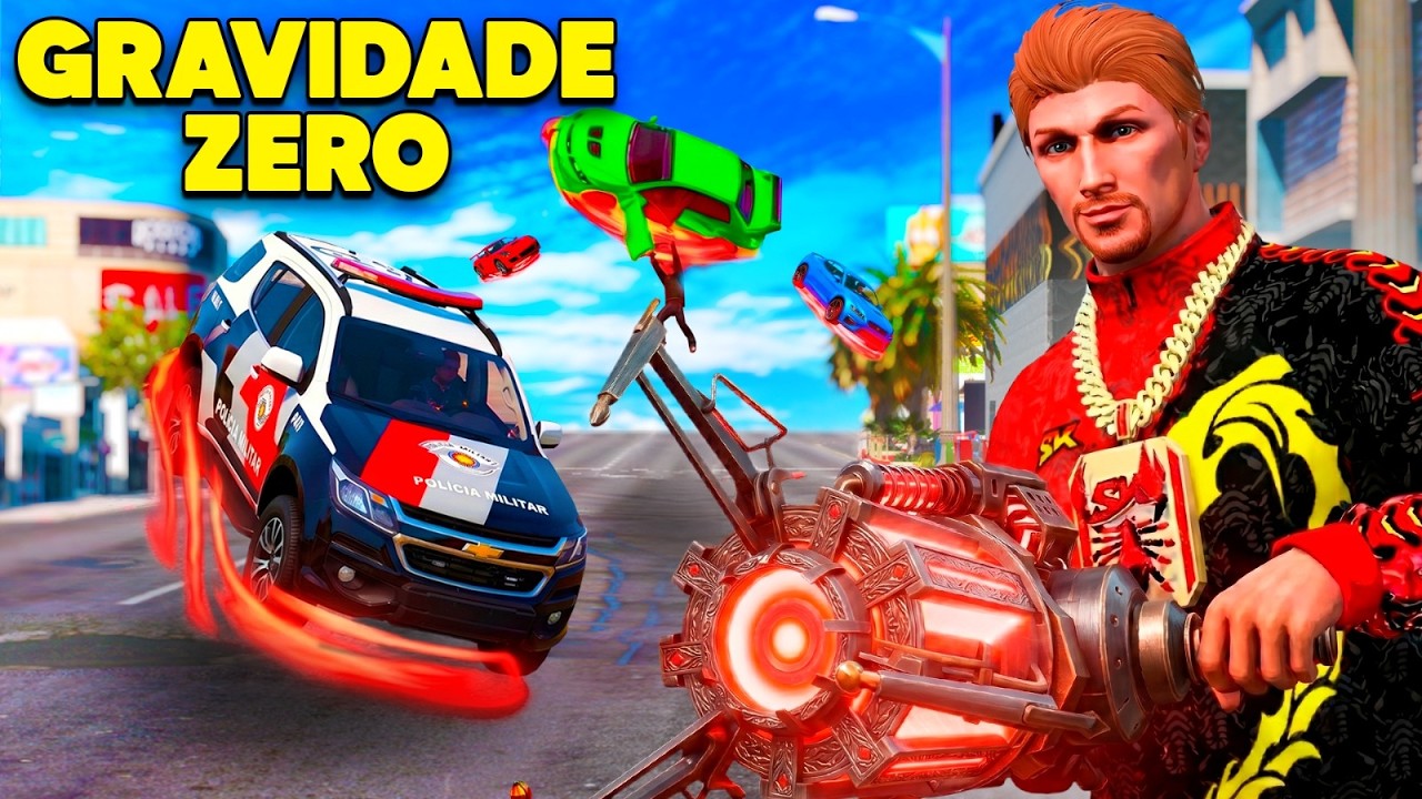 Usei uma ARMA de GRAVIDADE 0 pra irritar as pessoas!! (GTA 5 RP)