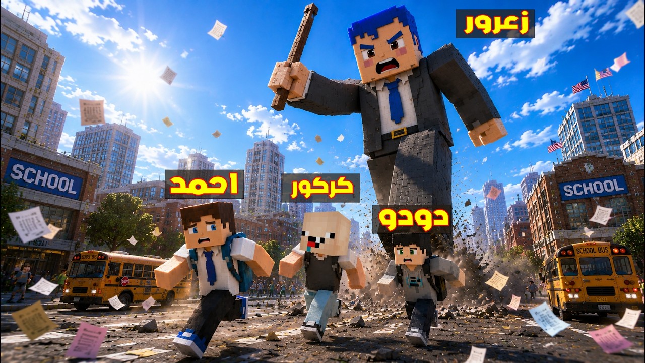 فلم ماين كرافت : زعرور المعلم العملاق سوف يدمر الطالب كركور الصغير في ضربة واحدة 🔥😂