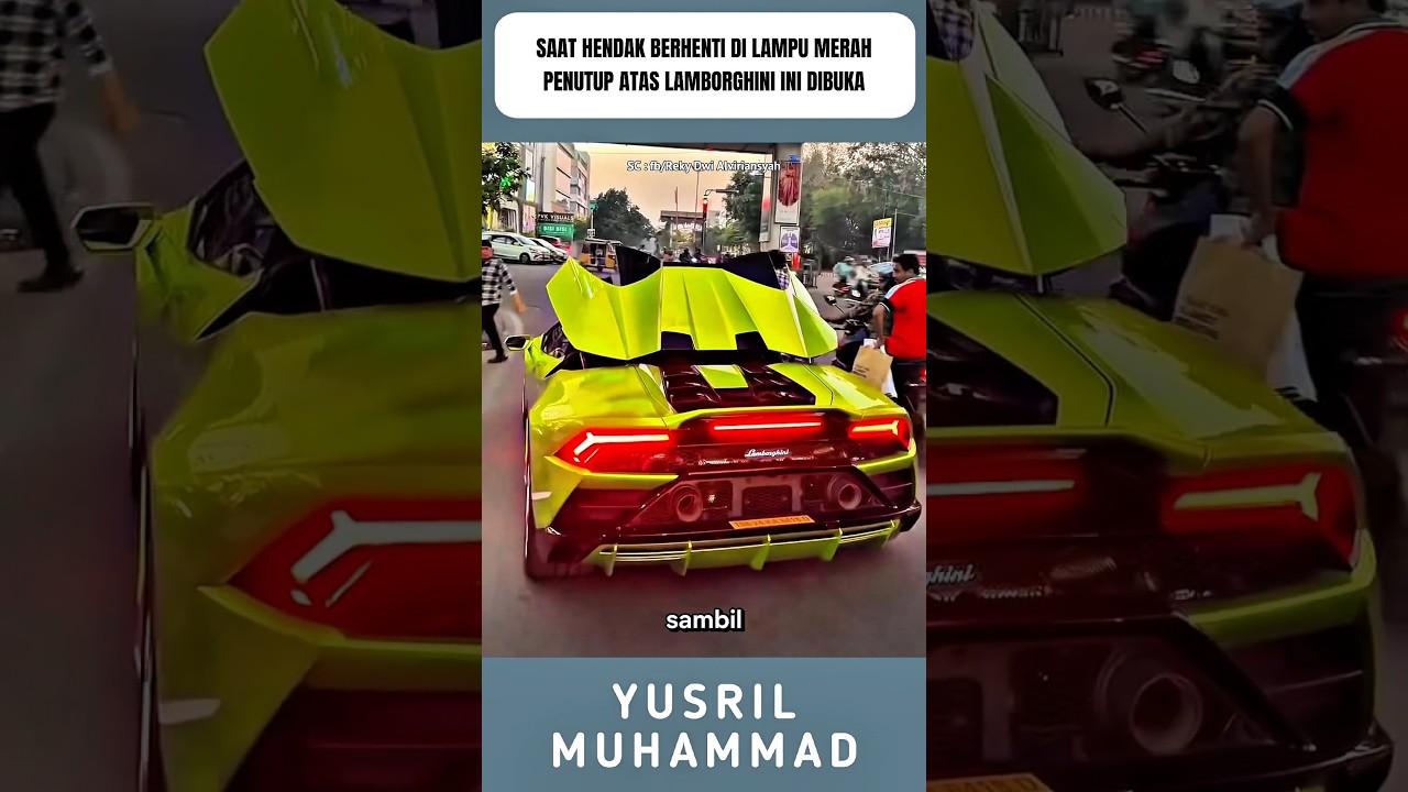Saat hendak berhenti di lampu merah Penutup atas Lamborghini ini dibuka pemiliknya #shorts