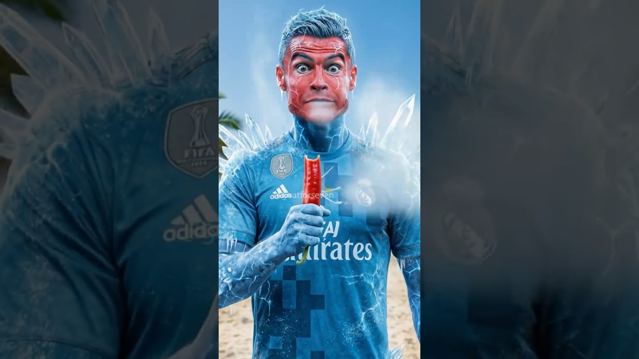 ❄️😱 Ronaldo Turns Into Ice Man… Messi Starts Freezing! #ronaldo #cr7 #messi #shorts #football