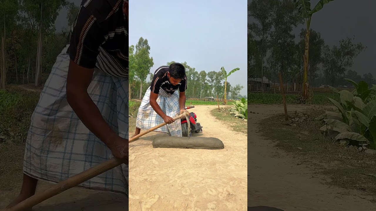 He is driving the digital motorcycle