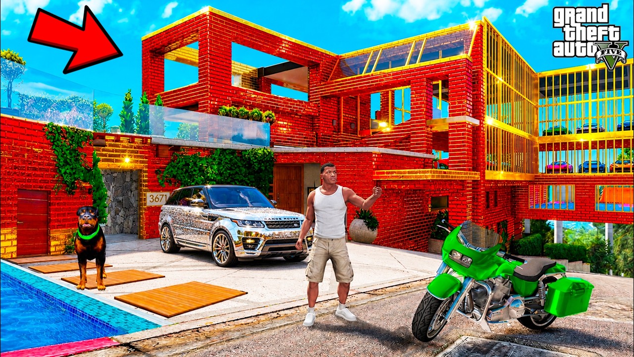 Upgrading Franklin's Millionaire Mansion in GTA 5 | SHINCHAN and CHOP