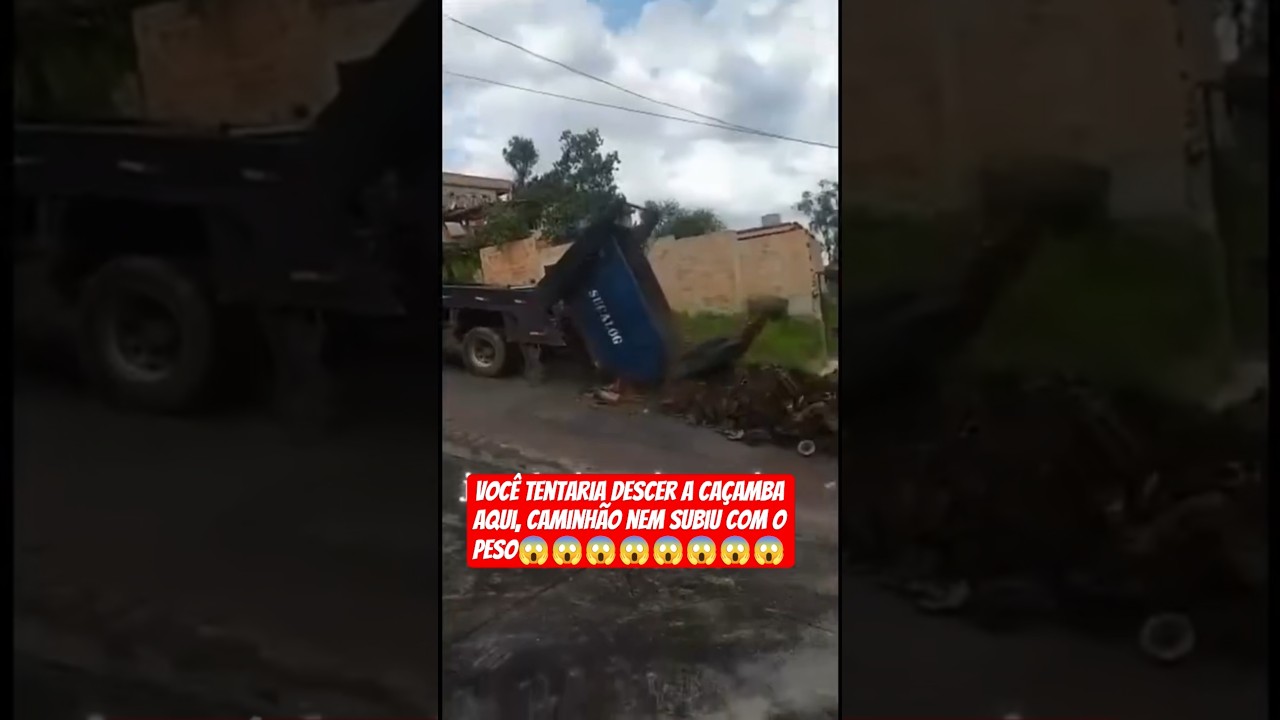 caminhão não subiu e tentando aliviar caiu a carga.#caminhão #caminhoneiro