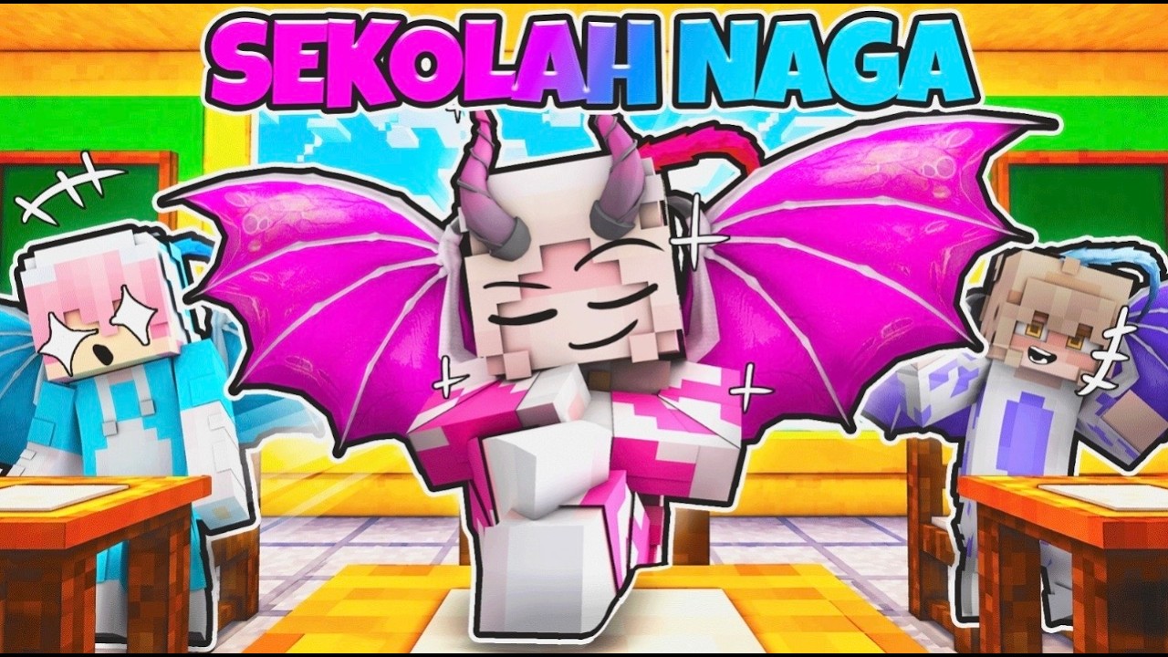 MOMON & ATUN MASUK KE SEKOLAH NAGA UNTUK PERTAMA KALI di MINECRAFT @BANGJBLOX
