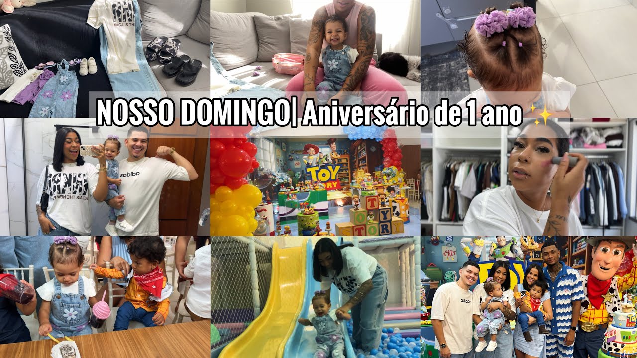 VLOG: Arrume-se com a gente mamar e bebê + Nosso domingo| Aniversário de 1 ano no tema toy story✨