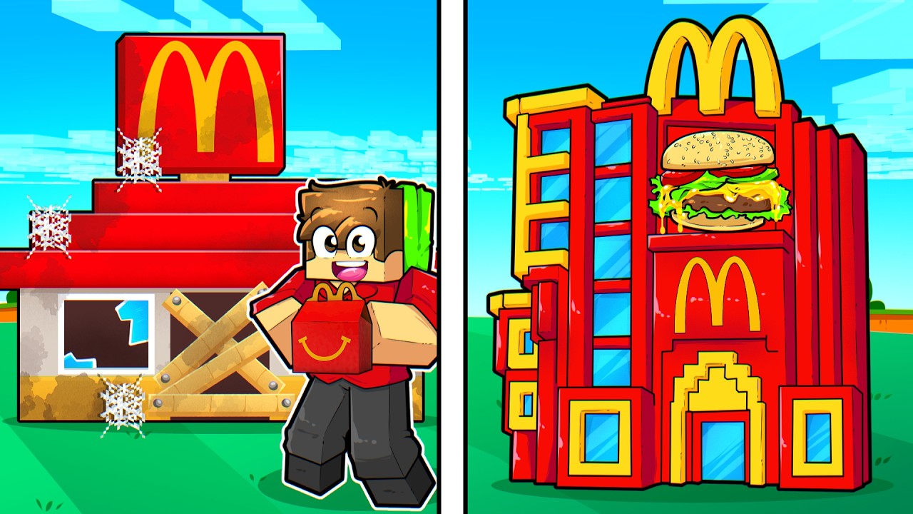 Evoluí McDonalds de POBRE até RICO no Minecraft! 🍔🍟