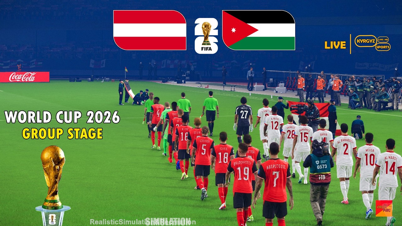 النمسا ضد الأردن | كأس العالم 2026 - المجموعة العاشرة | محاكاة وتوقعات المباراة الكاملة - بيس 2021
