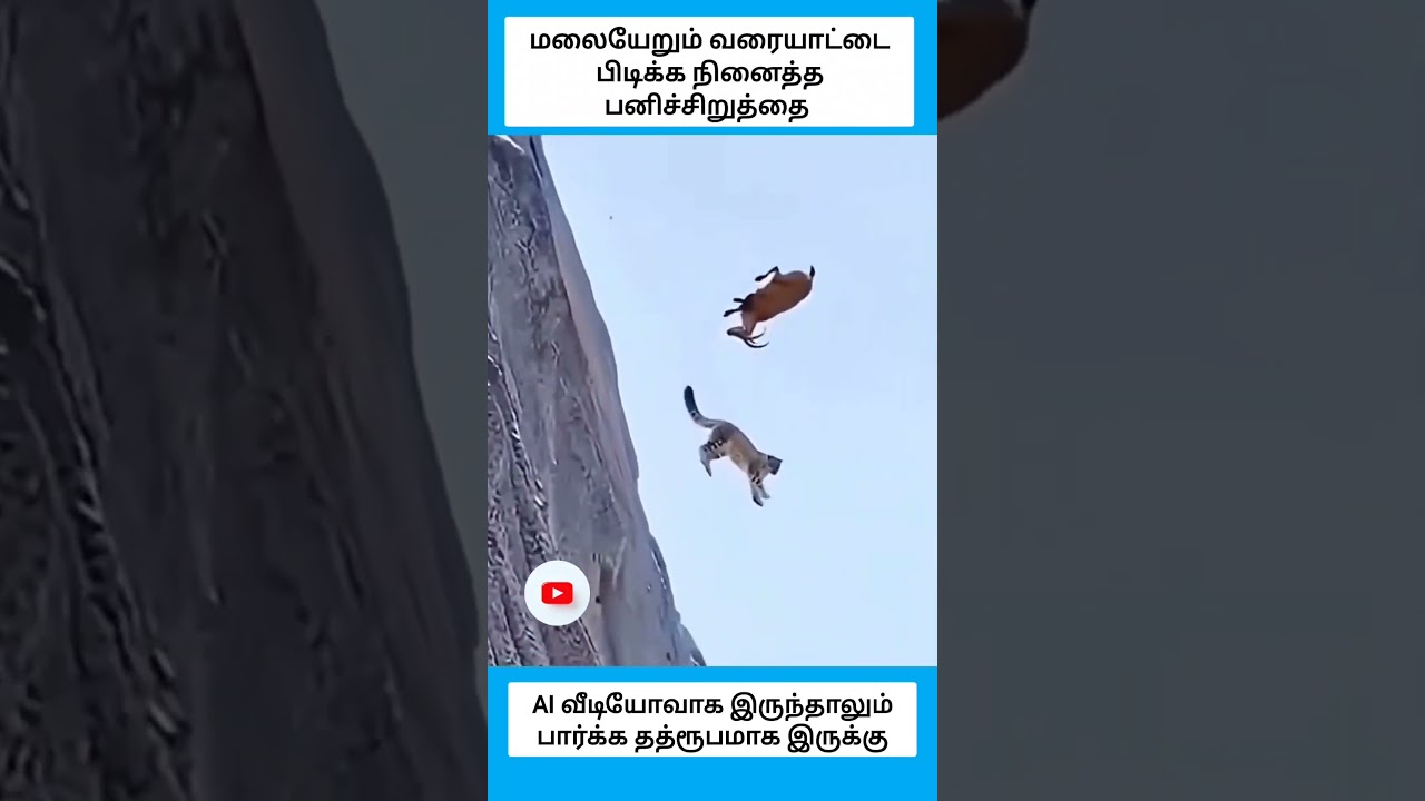 மலையேறும் வரையாட்டை பிடிக்க நினைத்த பனிச்சிறுத்தை #shorts