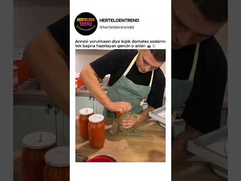 Annesi yorulmasın diye kışlık domates soslarını tek başına hazırlayan gencin o anları 🍅🫙 @mudilekci
