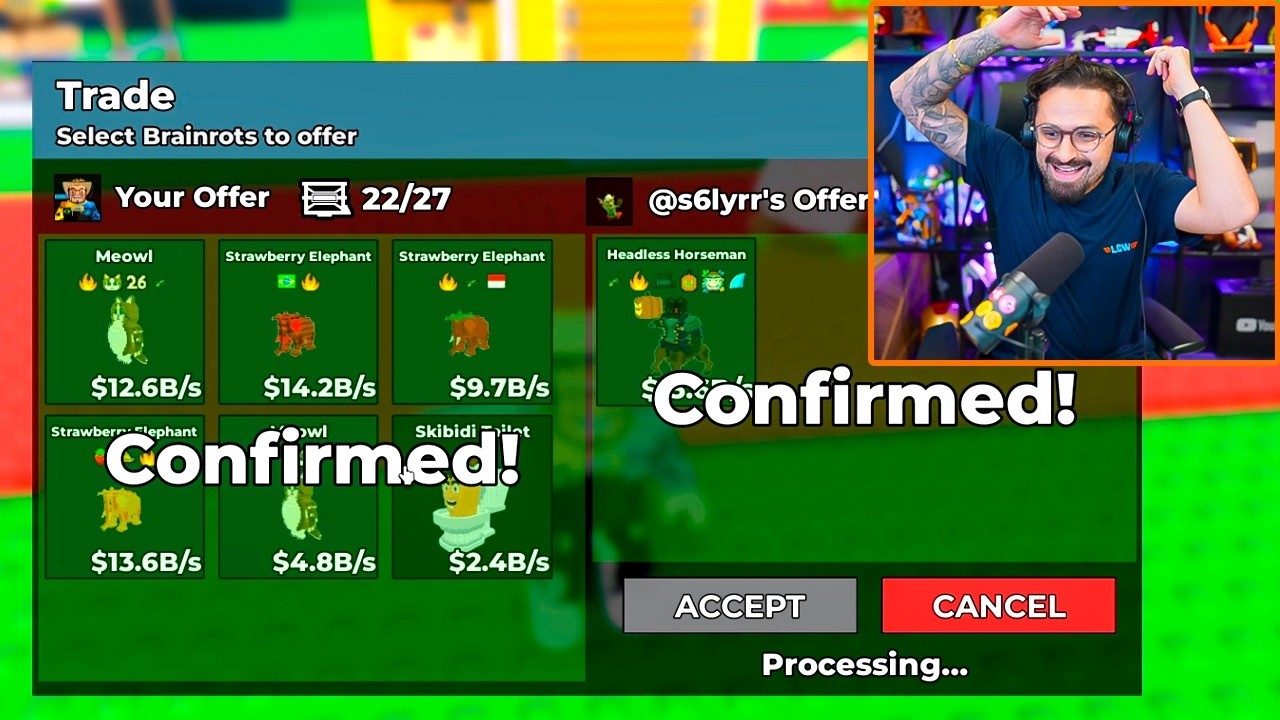 TROQUEI 6 OGS NO HEADLESS… O TRADE MAIS CARO DA HISTÓRIA do Brainrot 😳🔥