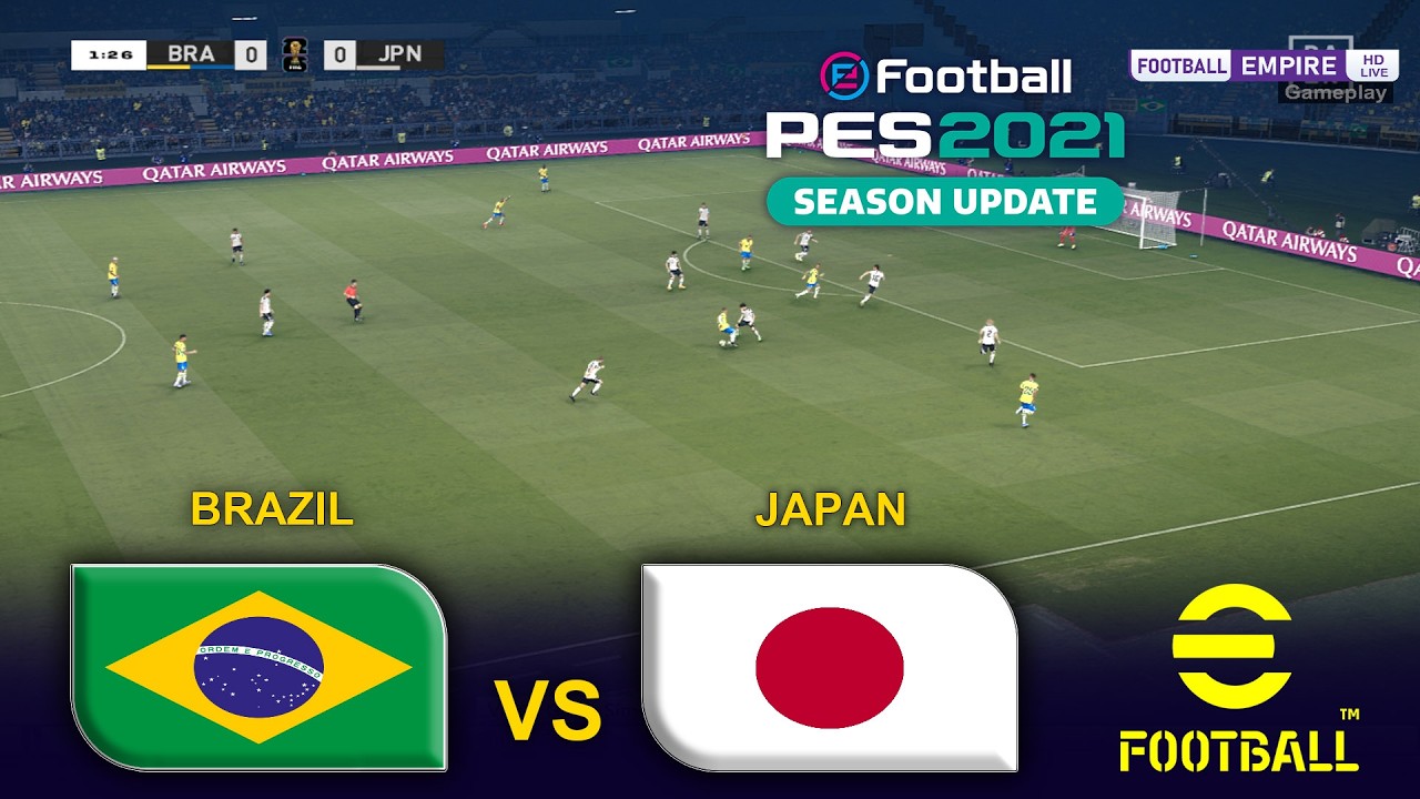 PES 21 - Brazil vs Japan 🎮 | eFootball PES 2021 Gameplay | Video Game Simulation - Round of 32