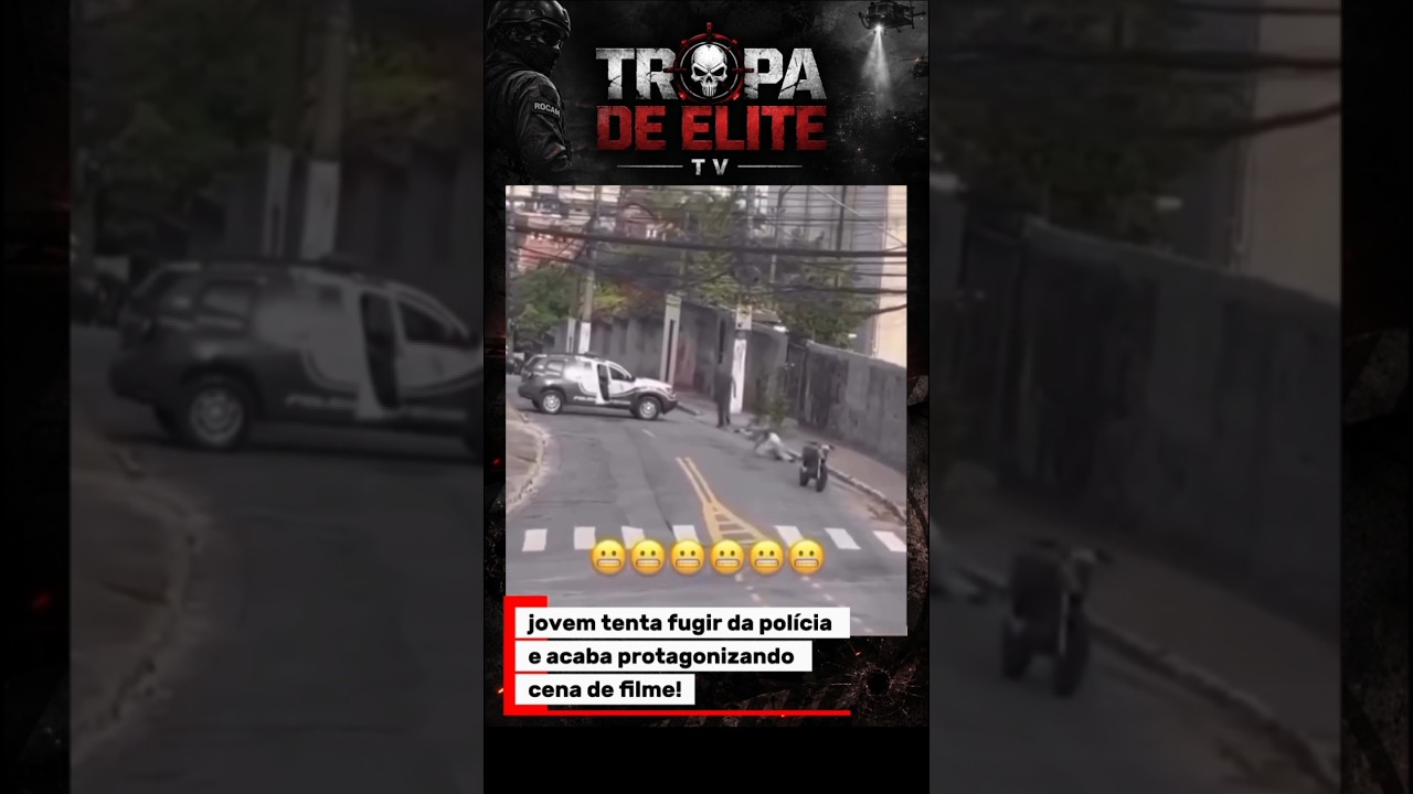 jovem tenta fugir da polícia e acaba protagonizando cena de filme 🚨🫡 # #policia #abordagempolicial