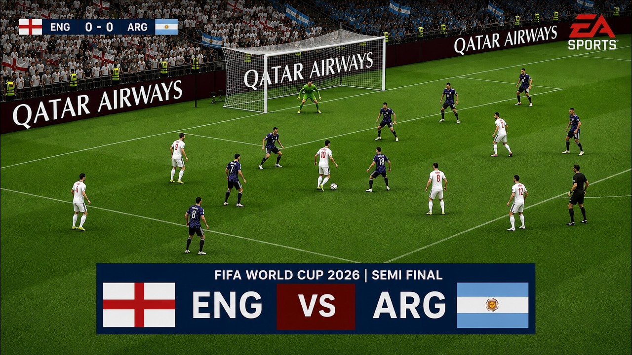 16 July, 2026 | England vs Argentina | FIFA World Cup 26 | Semi Finals | Football | FC 26 Gameplay