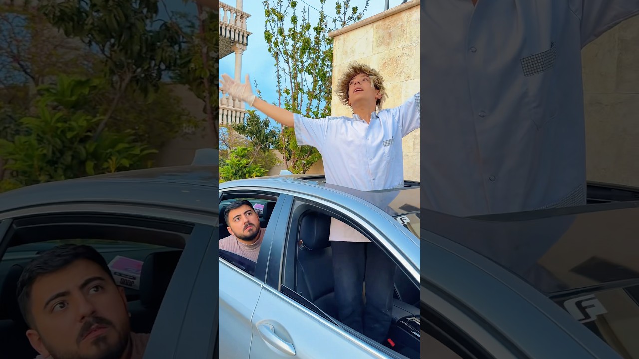 ابو شعر فاتح السيارة من فوق لينزل مطر 😭😭