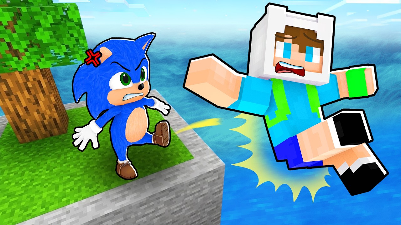 BEBEK SONİC BENİ TEK BLOKTAN TEKMELEYEREK KOVDU 😱 Minecraft