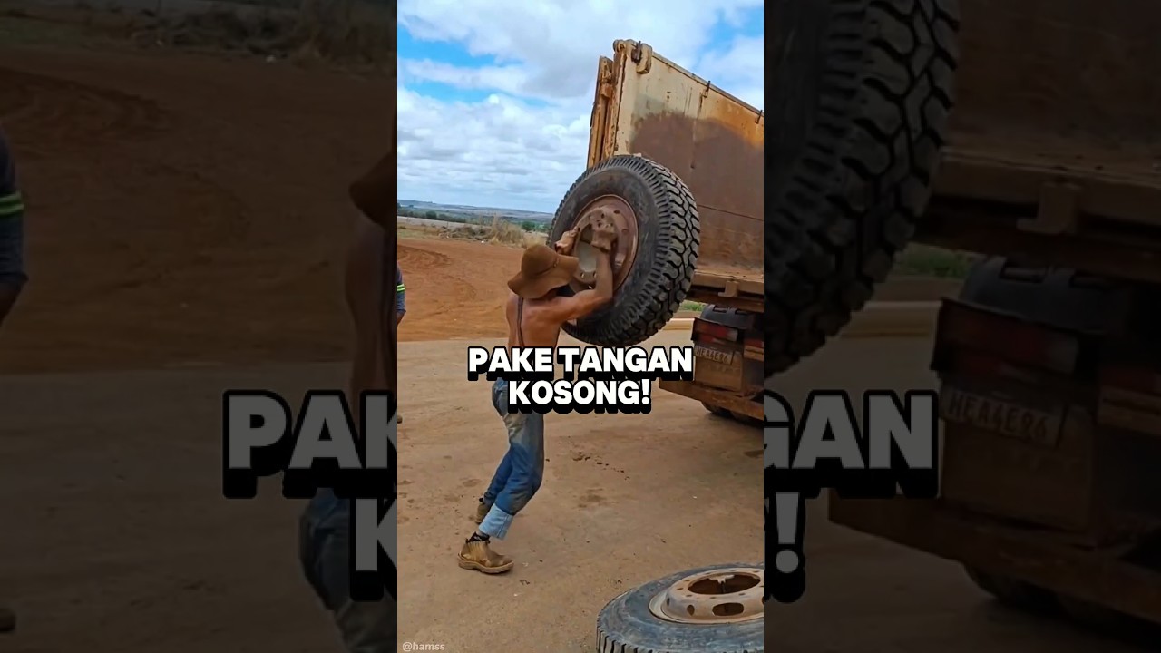 Mengangkat ban truck dengan teknik pantulan