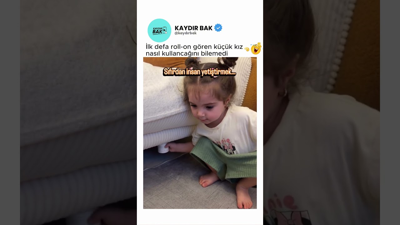 İlk defa roll on gören küçük kız nasıl kullancağını bilemedi🤣