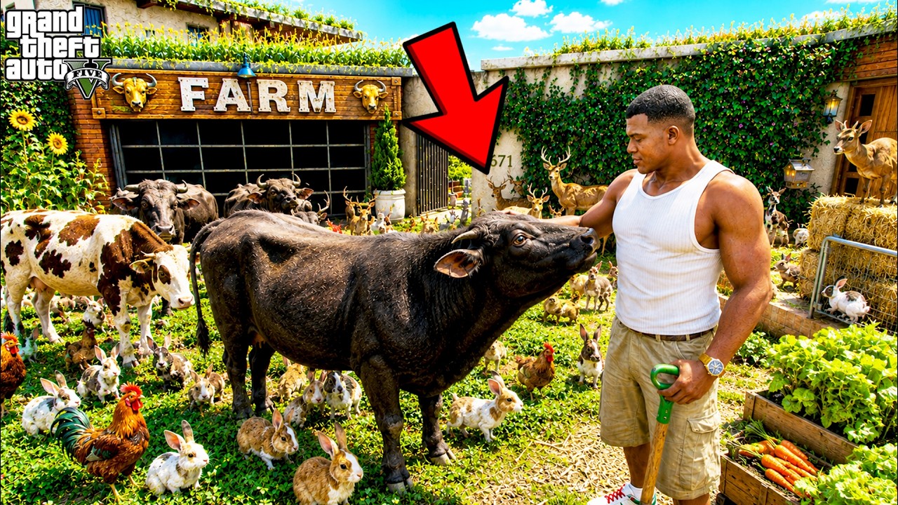 Franklin Turned His House Into a Farm in GTA 5 | SHINCHAN and CHOP