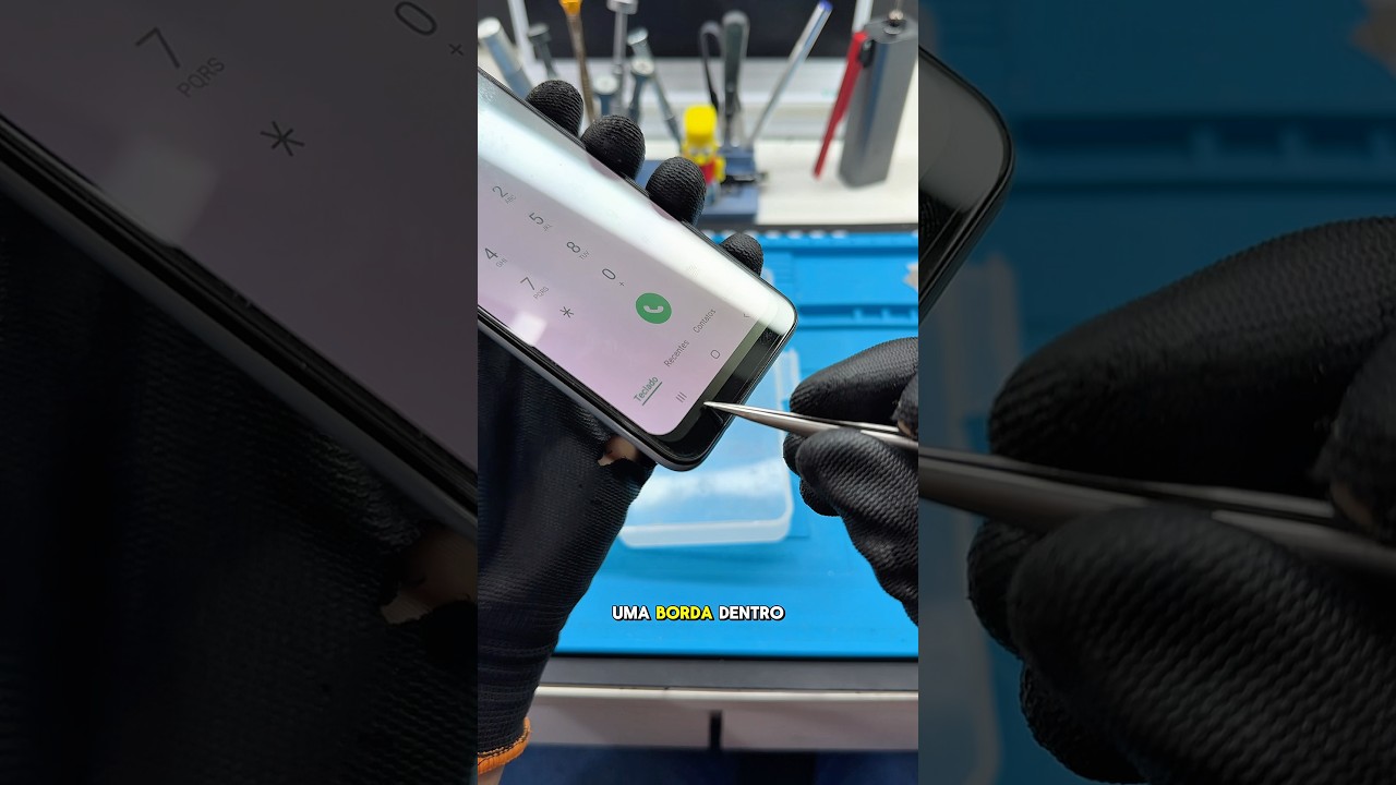 De todos o defeito que a tela causou neste Samsung a50 o mais bizarro foi a borda sobre borda