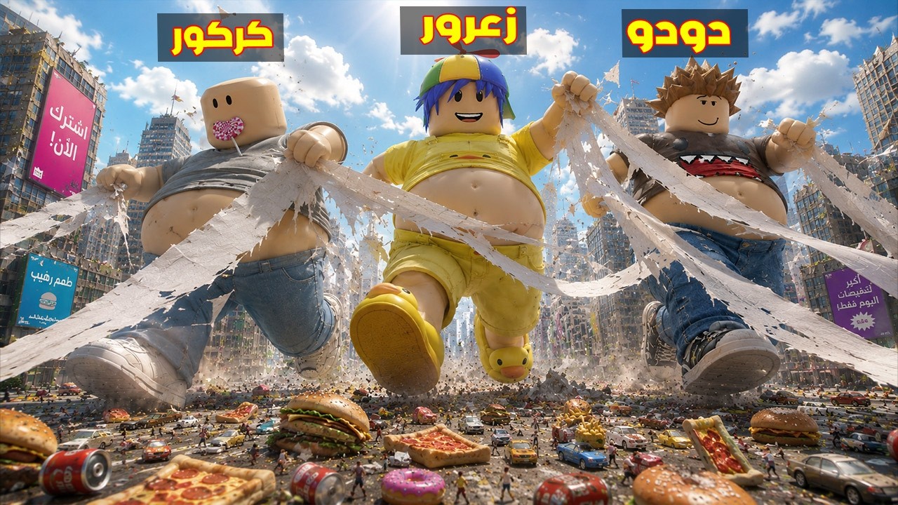 فلم روبلوكس : زعرور العملاق يمزق كل شيء في المدينة ( كركور اكل منزل ) 😱🔥