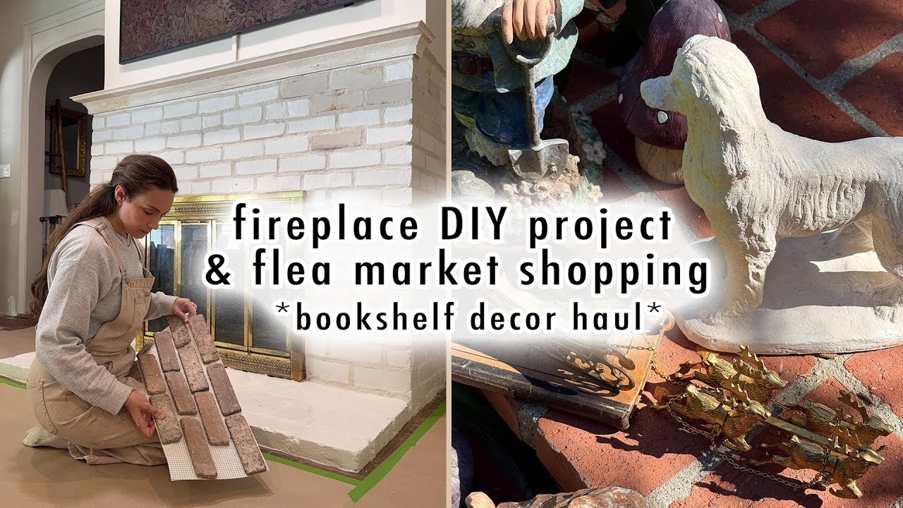 DIY fireplace & flea market shopping *bookshelf decor haul* | MaCenna Lee