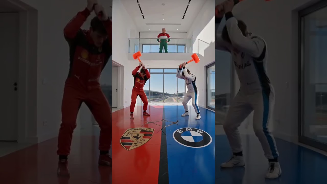 أحمر 🔴 أم أبيض ⚪؟ أرضية إيبوكسي بي إم دبليو ضد بورشه لجائزة المجر الكبرى! 🏎️