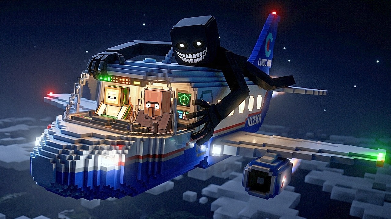GECE 3'te UÇAĞA BİNMEMELİYDİK! - Minecraft