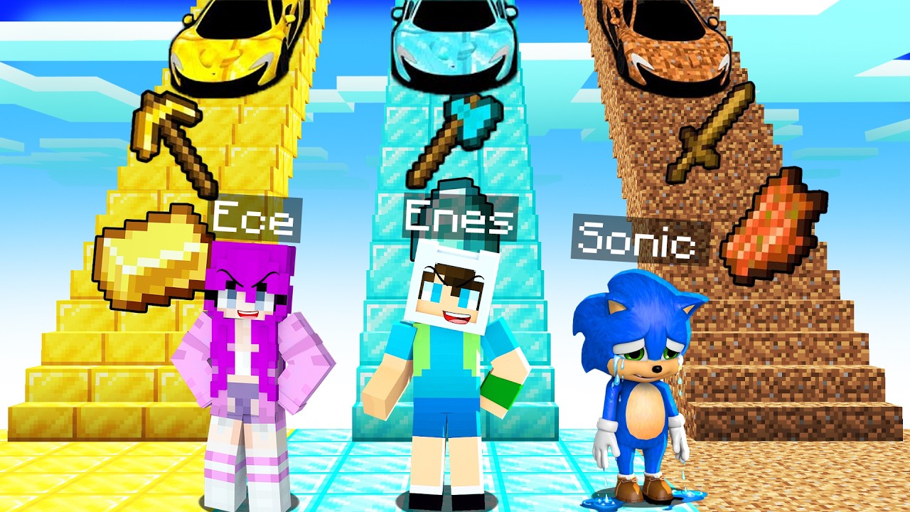 ZENGİN ENES VS FAKİR BEBEK SONİC MERDİVEN SAVAŞI 😱 Minecraft