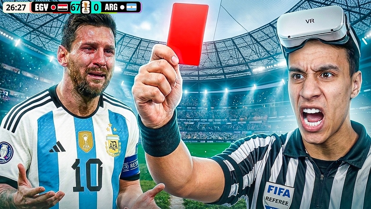 قررت أكون حكم مباراة مصر × الأرجنتين... وميسي خرج بالكارت الأحمر أول واحد! ⚽️🤣