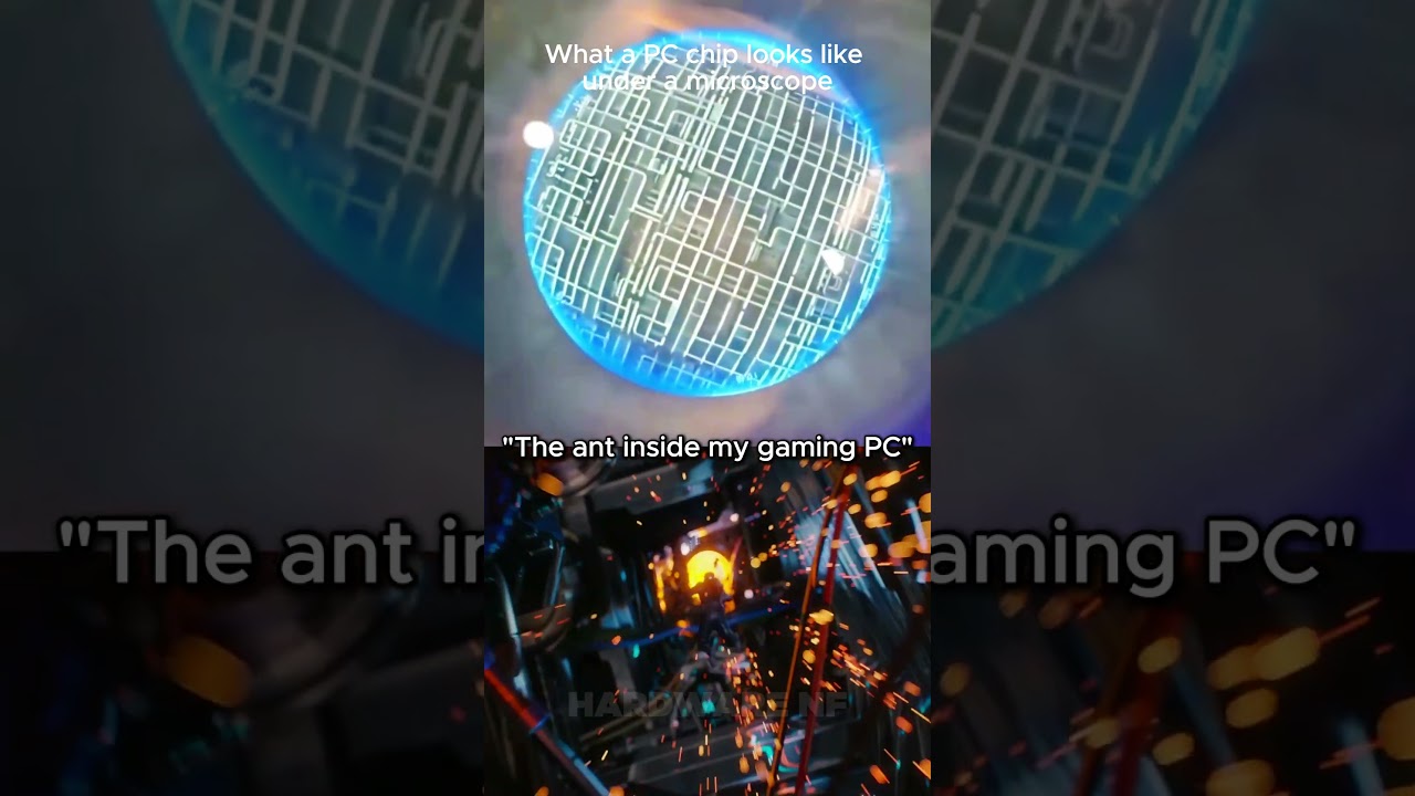 “What a PC chip looks like under a microscope💀” #pcgaming #benchmark #rtx5050 #gtx1080ti