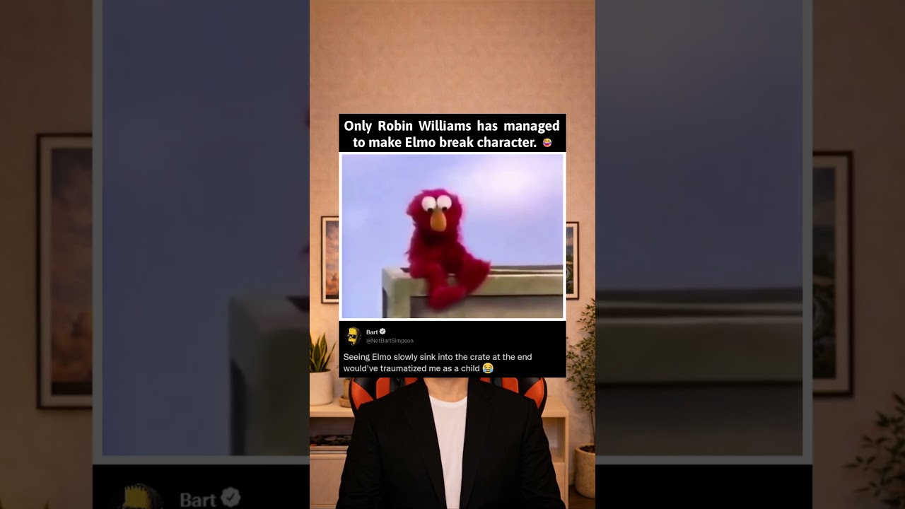 Only Robin Williams has managed to make Elmo break character