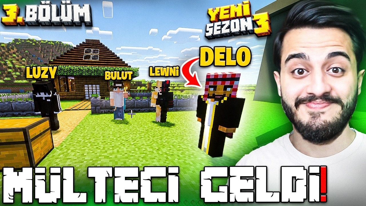 MİNECRAFT DA KÖYE MÜLTECİ GELDİ! SANDIKTAN NETHERİTE KAZMA ÇIKARDIM! Sezon 3 Bölüm 3