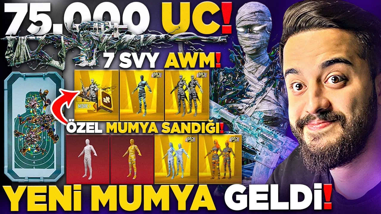 YENİ MUMYA ve 7 SEVİYE AWM GELDİ! TÜM MUMYALAR DÖNDÜ! 75.000 UC FULLEDİK! PUBG Mobile
