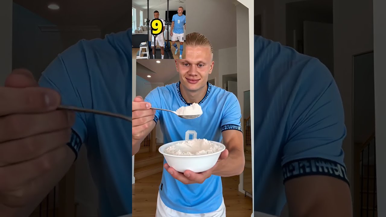 Haaland Turned Mbappé's Gym Into a Powder Storm 😂💨 #shorts  #haaland #mbappe #funny