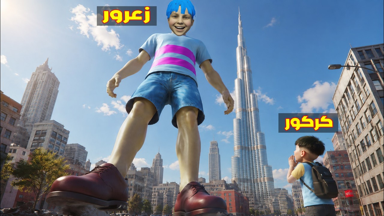 فلم قراند : زعرور اطول ولد في العالم و كركور اقصر ولد ( دودو خائف ) 🔥😂