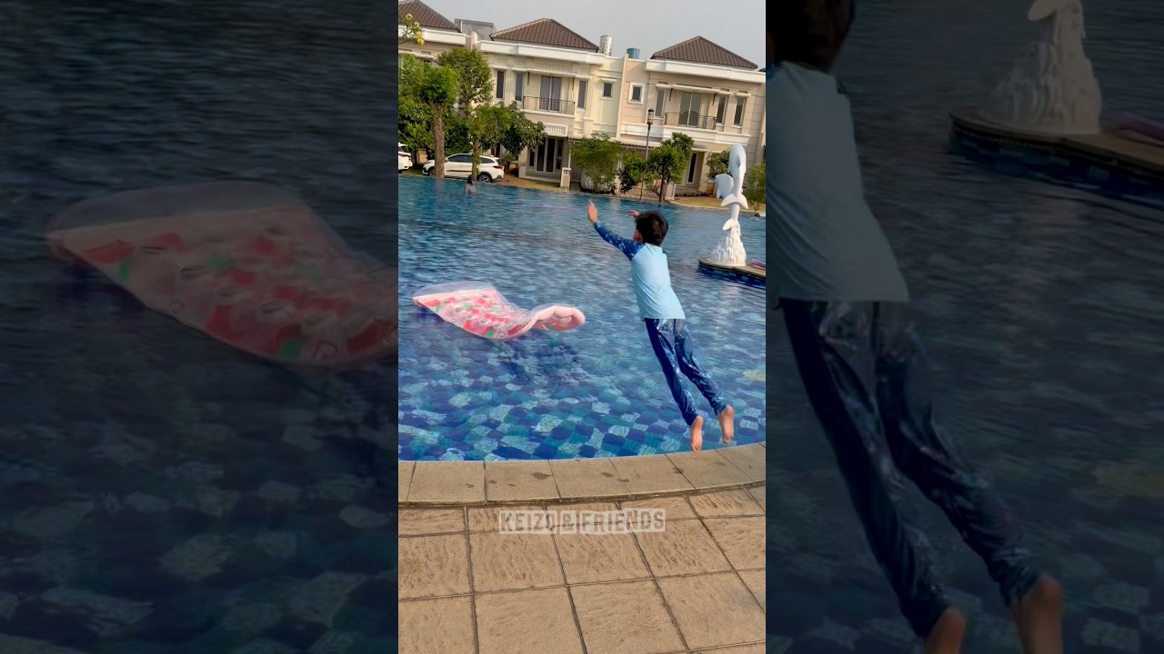Cara supaya Keizo ga takut lompat ke kolam renang⁉️