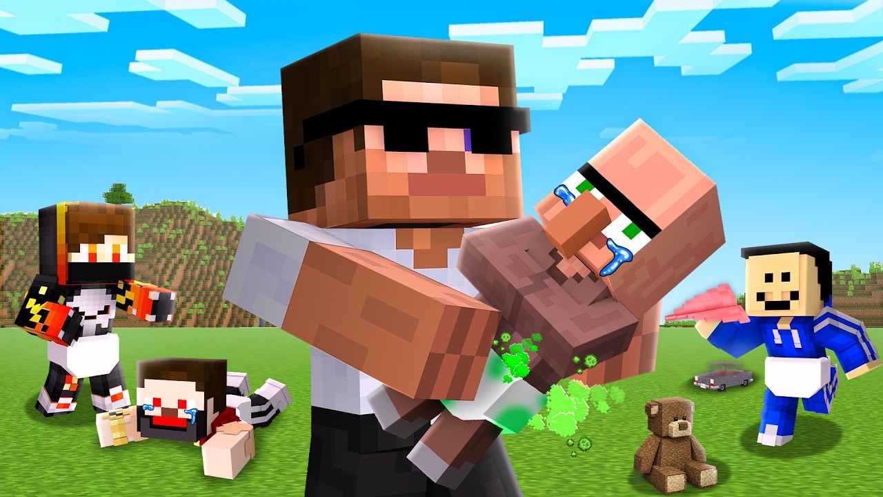 I TURNED YOUTUBER FRIENDS into BABIES in Minecraft..