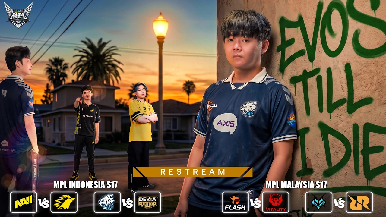 EVOS v DEWA, RRQ TORA VS VAMOS. RESTREAM MPL ID & MALAYSIA S17