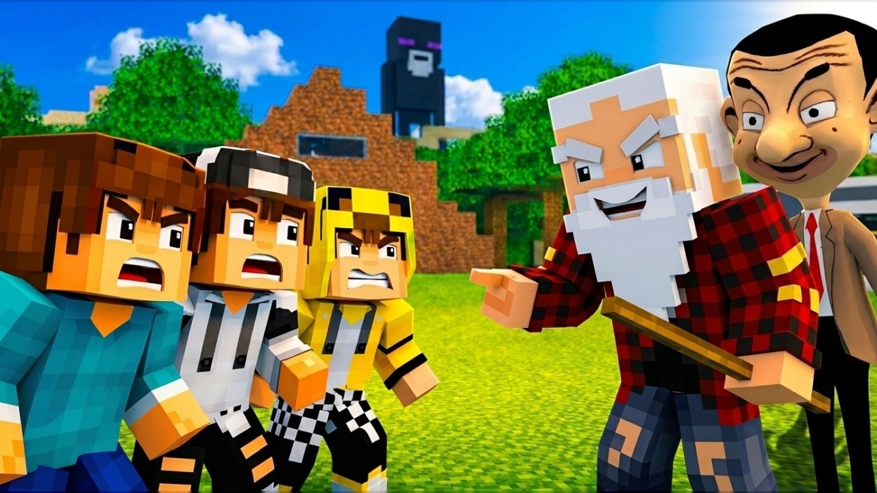 ماين كرافت لكن تحولت الى جد عبوسي وجيجي وكعبول وسويت بيهم مقلب 😂😭 #فلم_ماين_كرافت