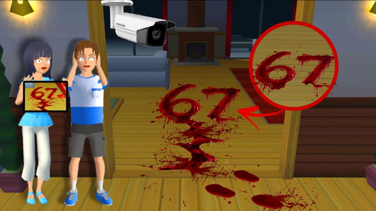 yuta mio panik 67 BERLUMURAN D4R4H muncul di lantai rumah semua takut | SAKURA SCHOOL SIMULATOR