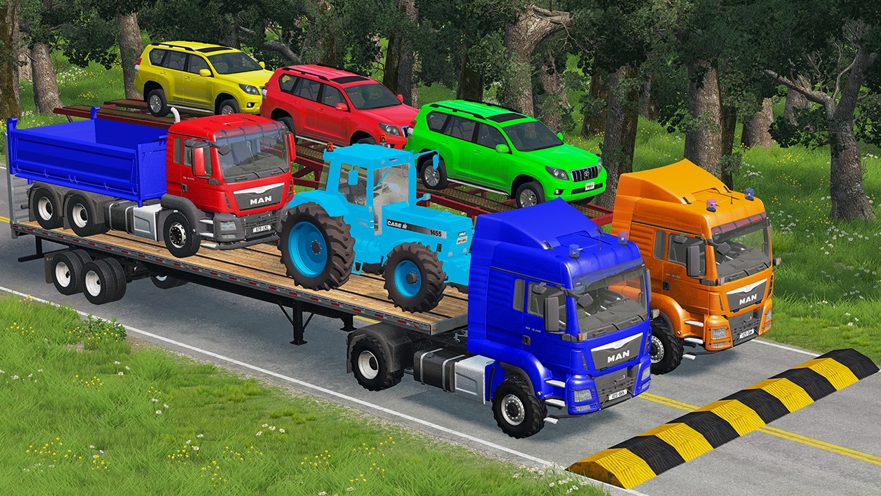 Flatbed Truck Mcqueen | Transportation with Truck - Pothole vs Car # -BeamNG.Drive