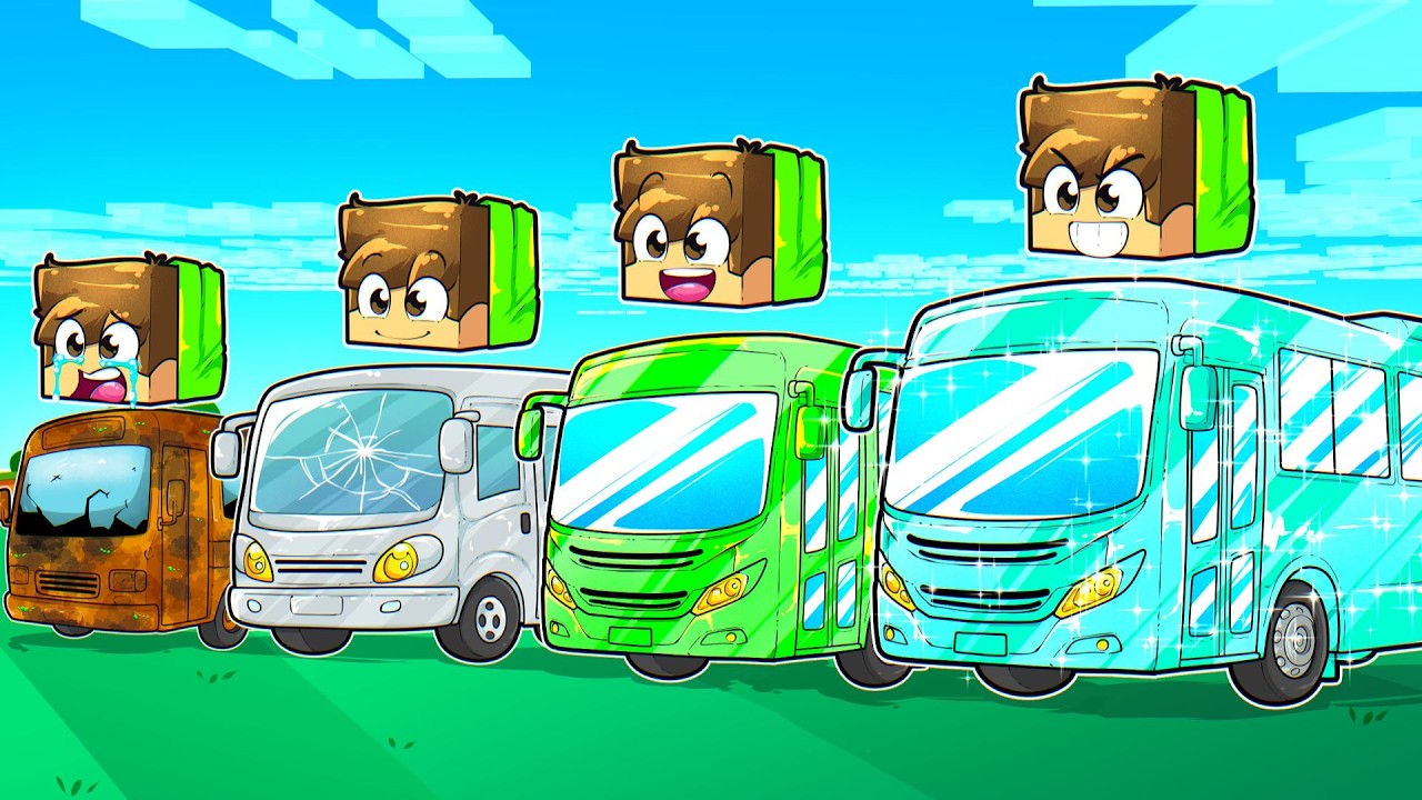 EVOLUÍ meu ÔNIBUS de POBRE até RICO no Minecraft!