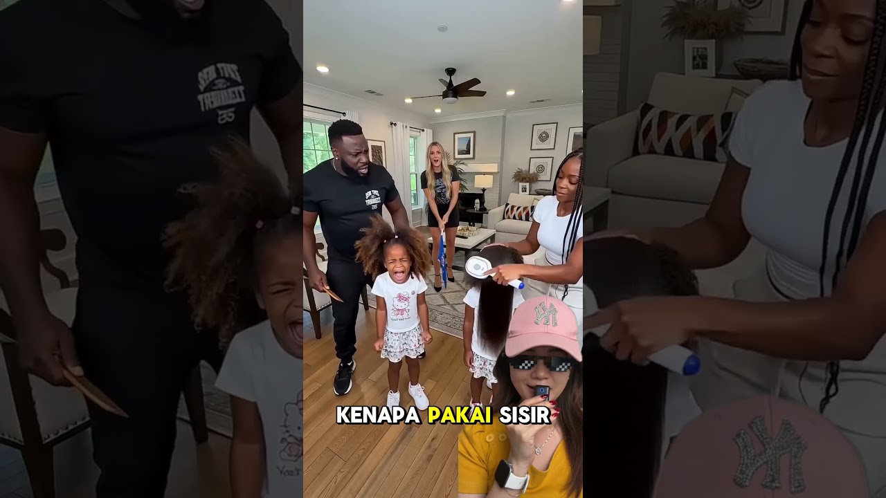 Dukung mama atau papa, lomba sisir rambut ‼️