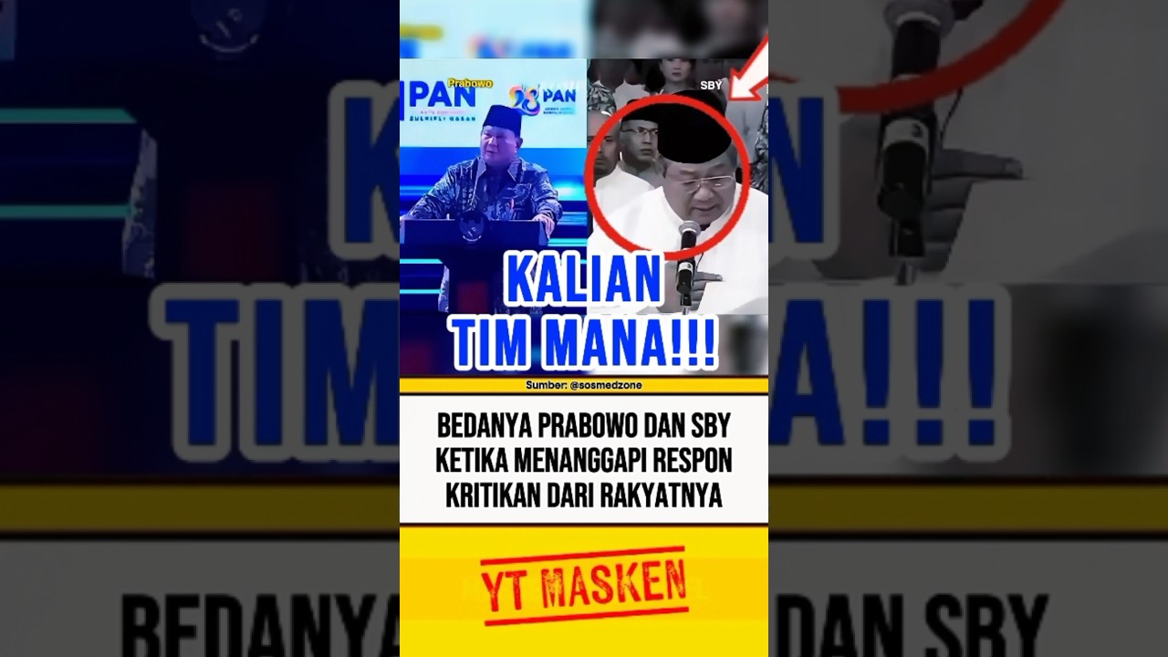 BEDANYA PRABOWO DENGAN SBY SAAT TANGGAPI KRITIKAN RAKYAT⁉️ #beritaterkini #trending #fyp #shorts