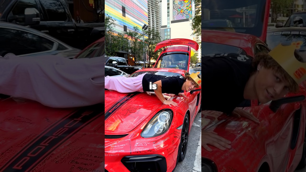 Writing my Subscribers on my Porsche!