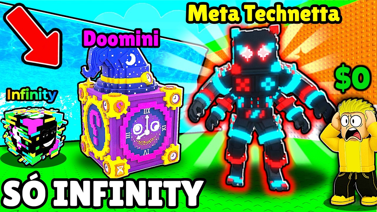 COMECEI COM SÓ LUCKY BLOCK INFINITY no FUJA DO TSUNAMI PARA BRAINROTS