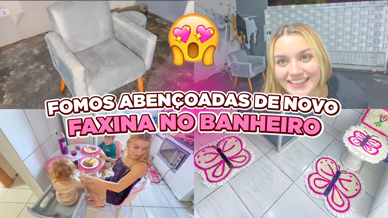 GANHAMOS UMA POLTRONA NOVA 🥹🙌🏻 FAXINA PESADA NO BANHEIRO - ESTOU PENSANDO EM TRANSFORMAR |Lar da Ana