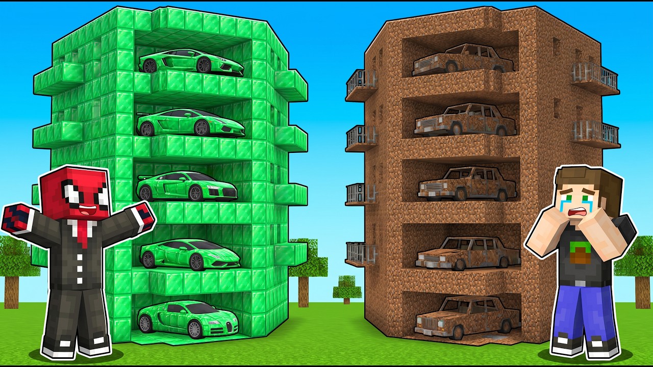 ZENGİN vs FAKİR: Apartman Araba Garajı (Minecraft)