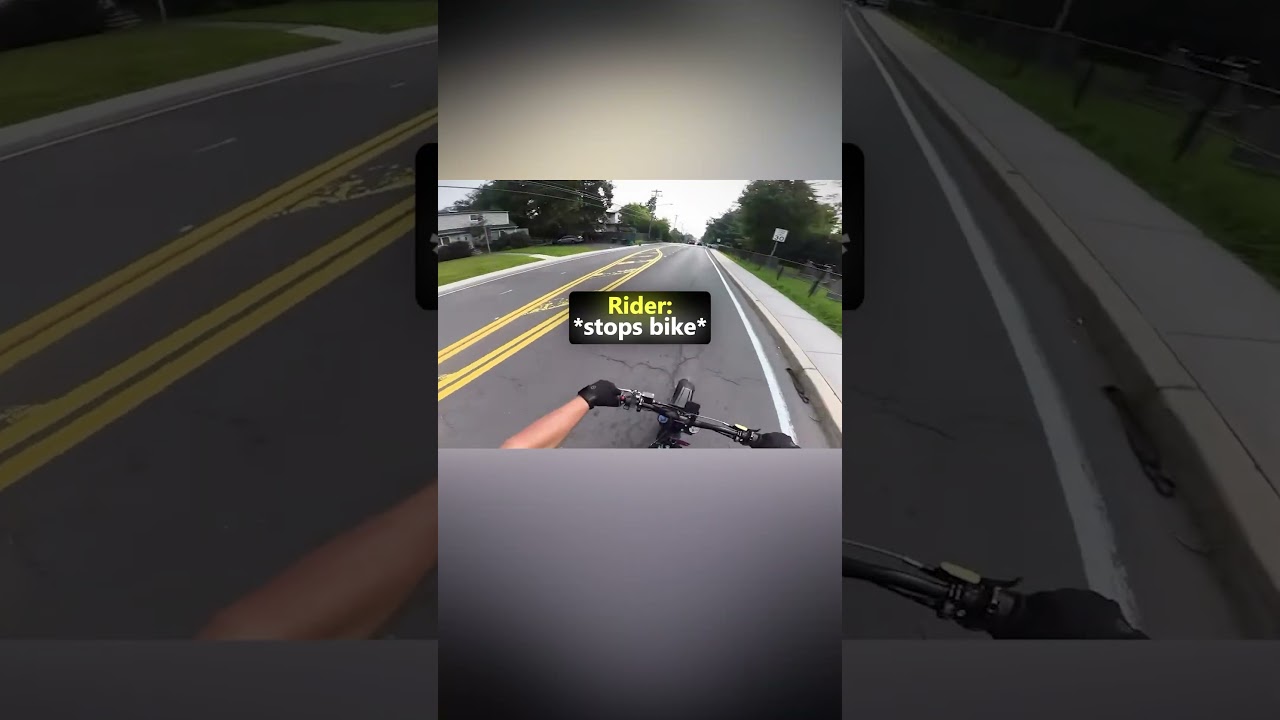 Biker accidentally learns how to do a stoppie😹